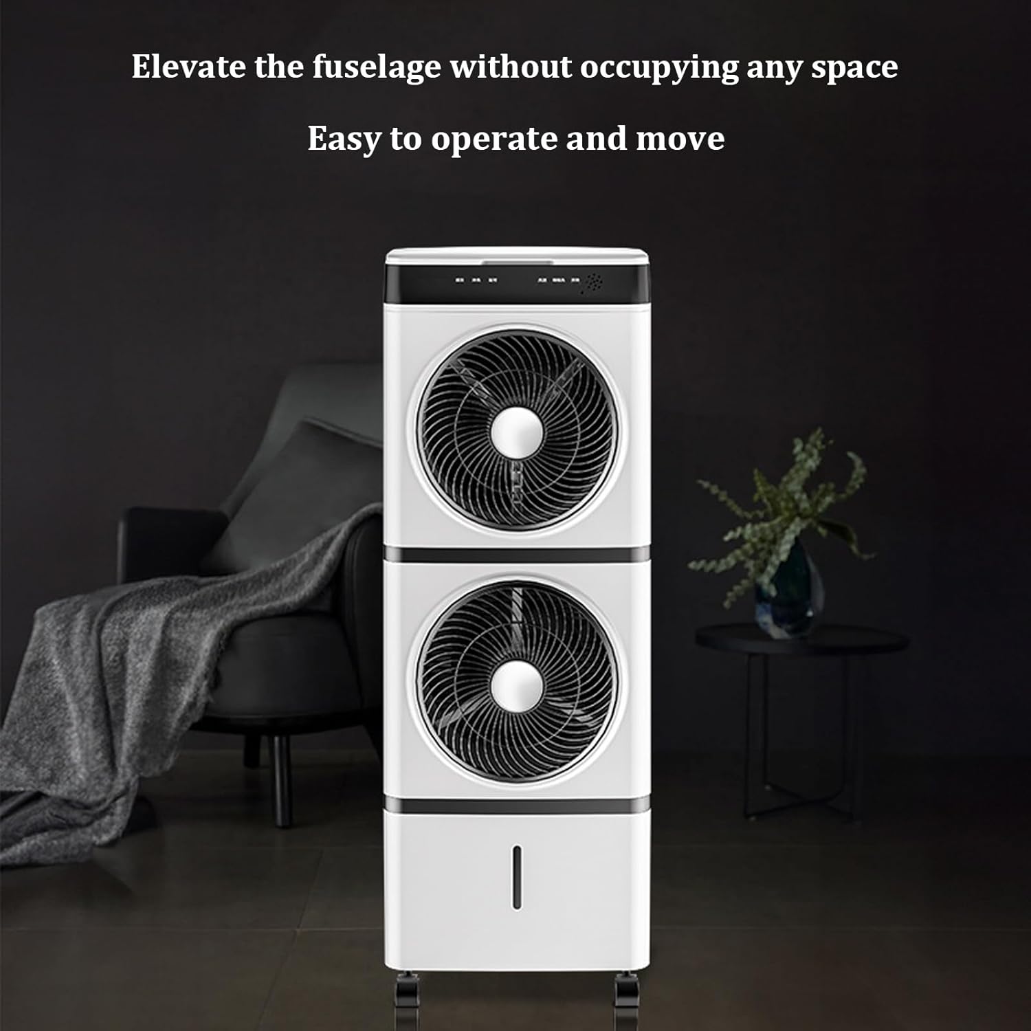 Evaporative Air Cooler,14L Large Water Tank,Three Speed Regulation Portable Air Conditioner,1-12 Hour Timer Function,for Bedrooms, Restaurants, Hotels, Gyms,(Color:Single layer remote control version)