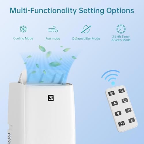 12000Btu Portable Air Conditioner 4-in-1 Portable AC Unit Cool up to 550 sq.ft, Portable Air Conditioners with Remote Control, Window Kit1-24H Timer