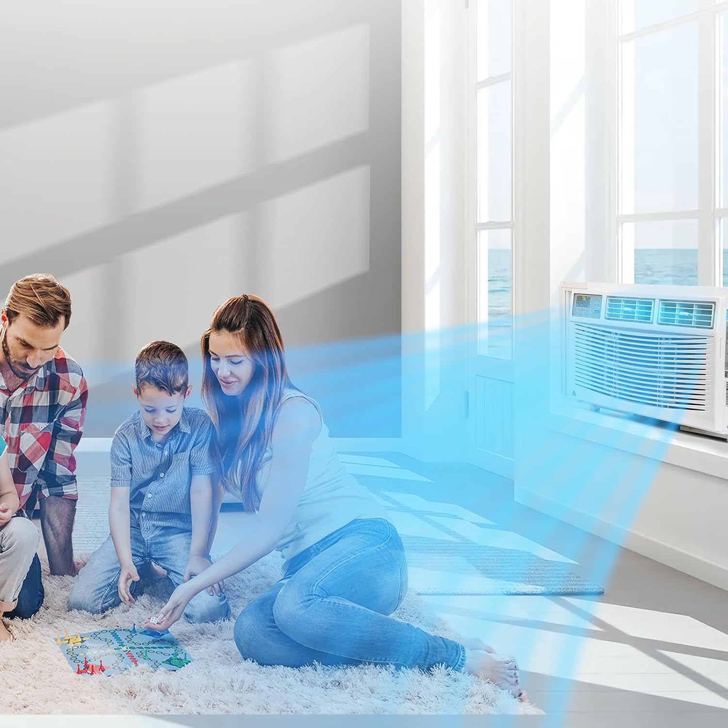 Window Air Conditioner 8000BTU AC Unit with Remote, App Control, Flexible Window Opening, 3 Cooling and Fan Speeds