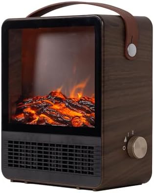 Hearth Brands Electric Fireplace Portable Space Heater with 3D Flame Effect | 1500W | Adjustable Thermostat Dial | Overheat Sensor with Auto Shut-Off | Ideal for Home, Office, Bedroom, Tabletop