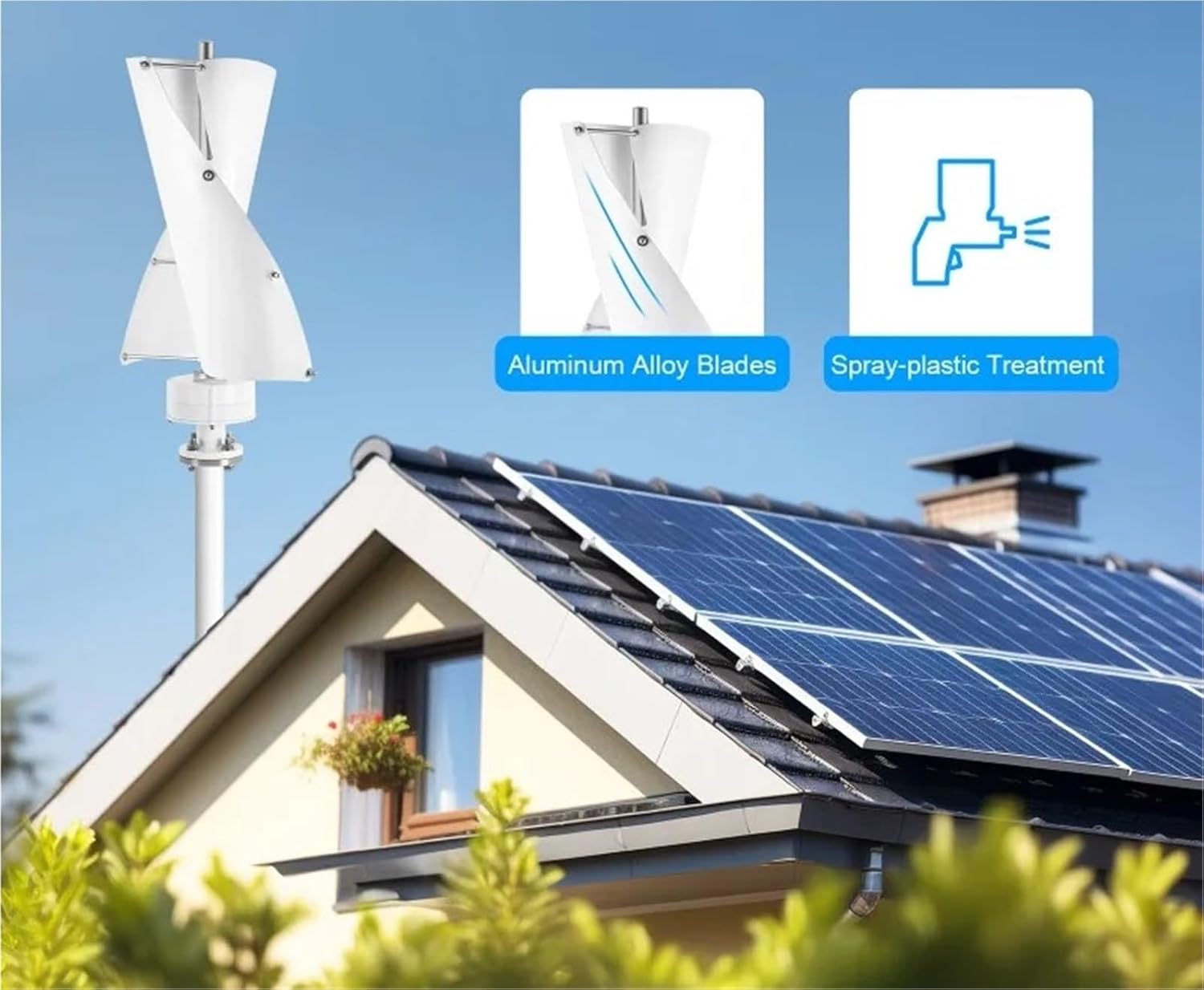 Wind Generator, Wind Vertical Axis Generator Home System with Controller & 2 Blades Power Equipment,Wind Turbine