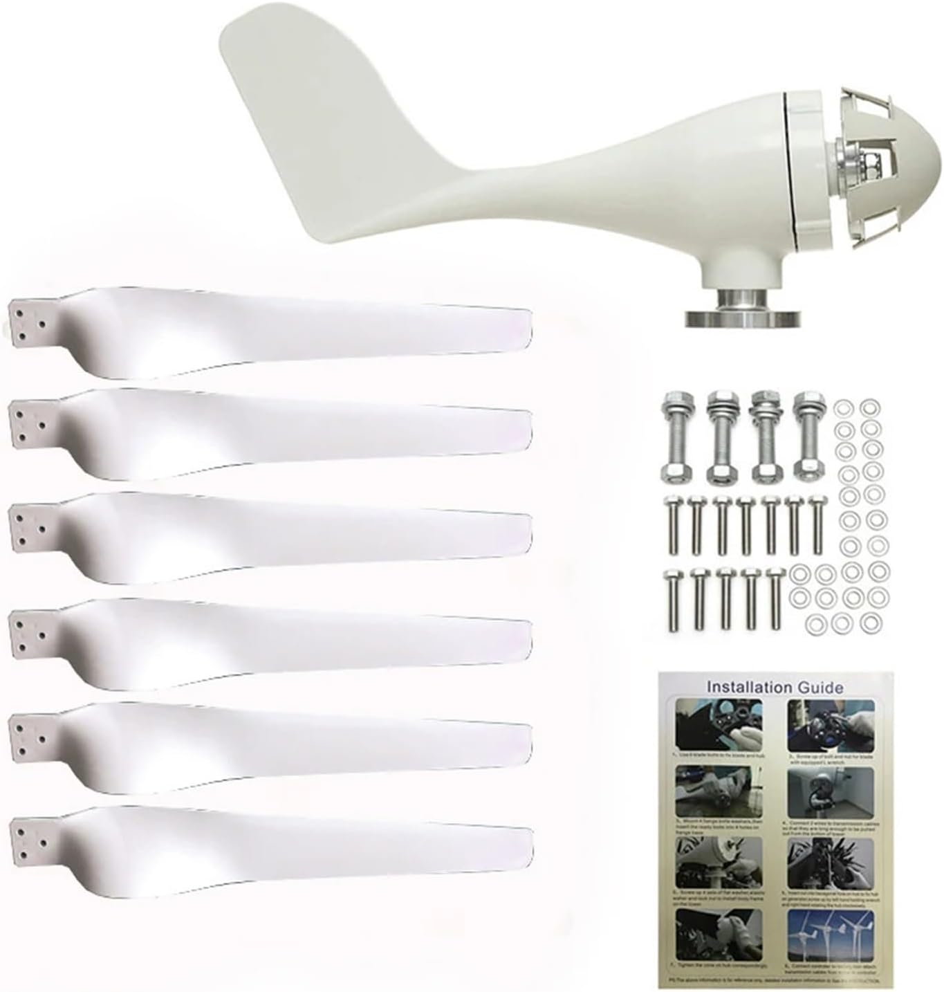 Wind Turbines, DIY Wind Turbine nerator for Home 1000W 12V 24V 48V Free Air Energy 1KW Horizontal Windmill Kit(12V_1000W)