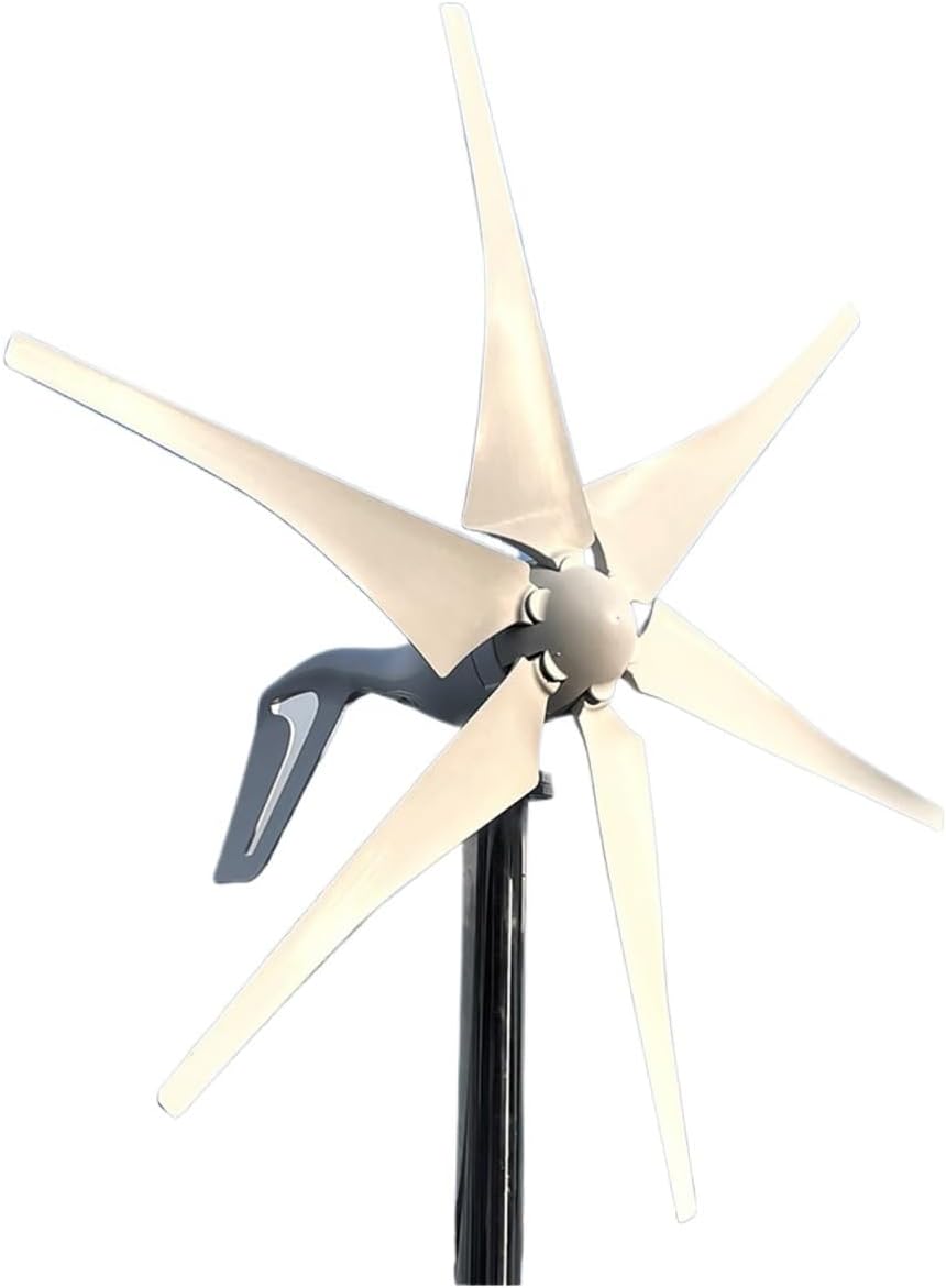 800W 1KW 12V 24V Horizontal Wind Turbine Generator Complete Set Windmill MPPT Charge Controller Small Generador Industrial Energy(6 Blades,with MPPT Controller_24V)