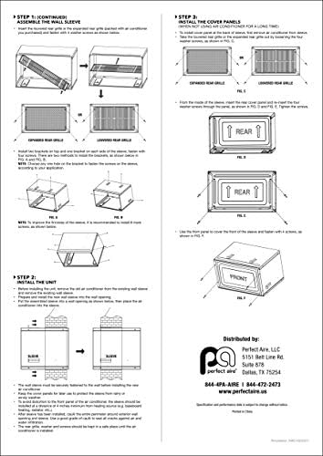 Perfect Aire PAWS1 Thru-The-Wall Air Conditioner Sleeve, Fits Standard 24-Inch TTW A/C Units