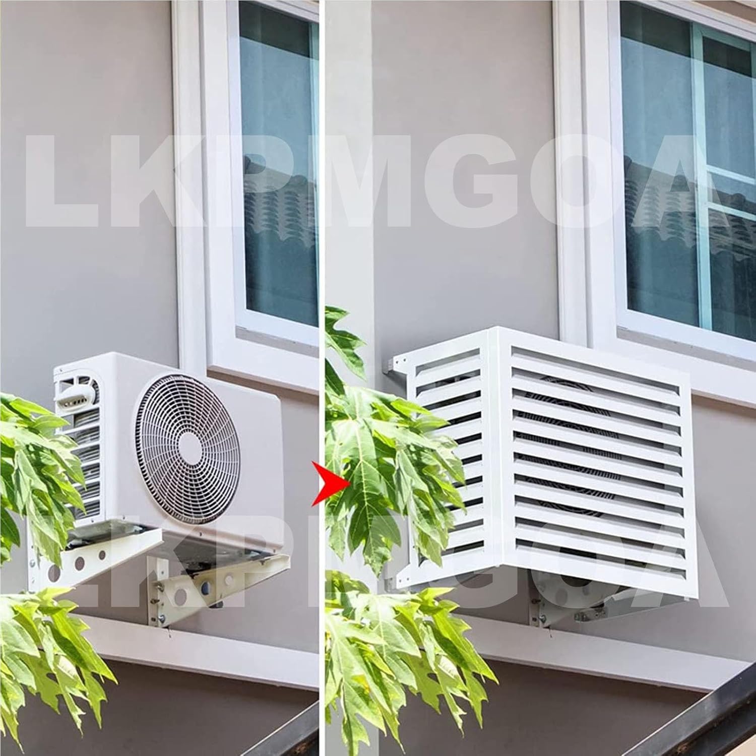 All Weather Air Conditioning Cover, Air Conditioning Cover Protection Against Rain and Sun Protection, Garden Tidying, Theft proof(Brown,110cm)