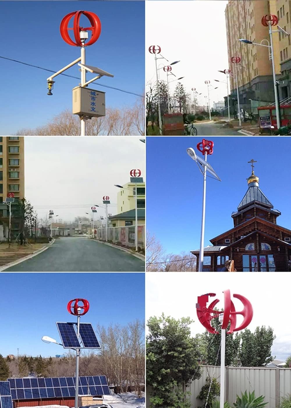 Wind Turbine, Home Low Noise 5000W 12V 24V 48v Vertical Wind Power Generator Free Energy Windmill Permanent Maglev with Controller(White,with COTROLLER_48V)