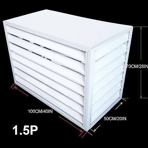 Aluminum Air Conditioner and Heat Pump Cover, air conditioner decorative cover, Noise Reduction, Outdoor Unit, Outdoor System Protection, Suitable for Outdoor Protection ( Color : White flat roof , Si