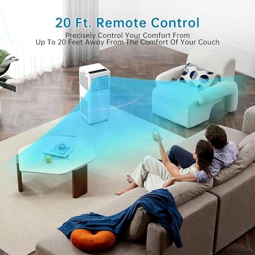 Acekool 8000 BTUs Portable Air Conditioner, Air Conditioners 3-in-1 Cooling, Fan & Dehumidifier for Up to 350 Sq.Ft, Remote Control, 24H Timer, Smart Sleep Mode, Floor AC Units, LED Display