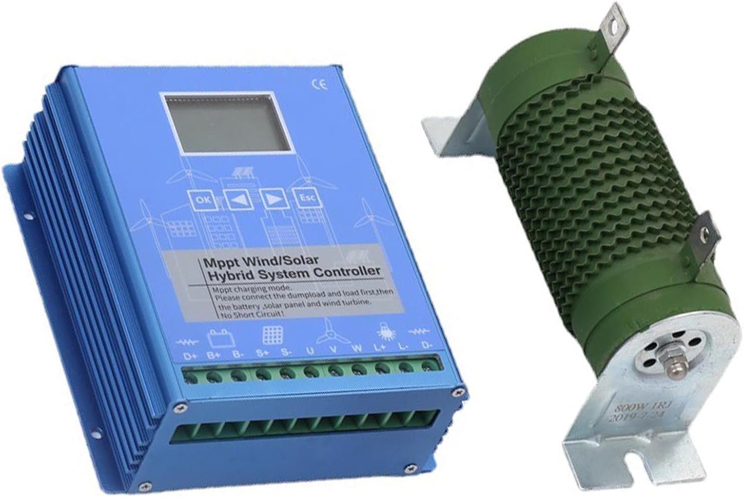 Wind Solar Hybrid Charge Controller 12000W Wind Solar Turbine Generator Controller with Dump Load, 12V/24V/48V Automatic Controller for Home, Boat, Street Light,24v-12000w