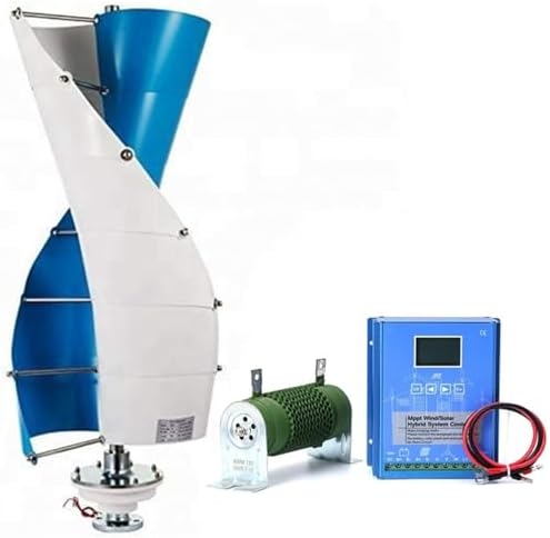 3KW Vertical Axis Wind Turbine Generator Kit, 12V/24V Off-Grid Wind Power System, 3-Phase Permanent Magnet Motor for Home Use Renewable Energy Solutions
