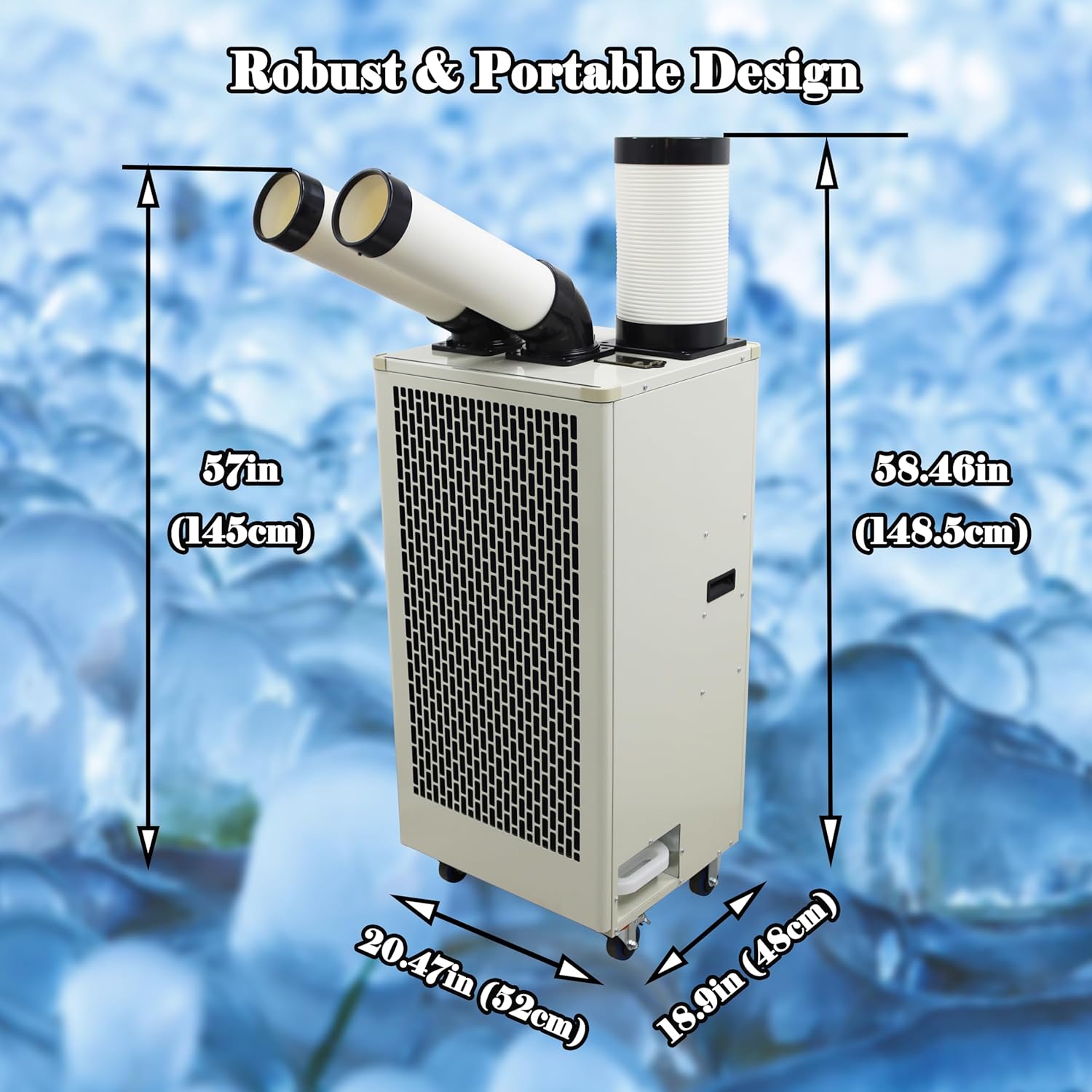 220V Industrial Air Conditioner MAC-45 Dual Tube Off White Industrial Cooling Workshops Equipment Cooling Capacity Refrigerant R410A
