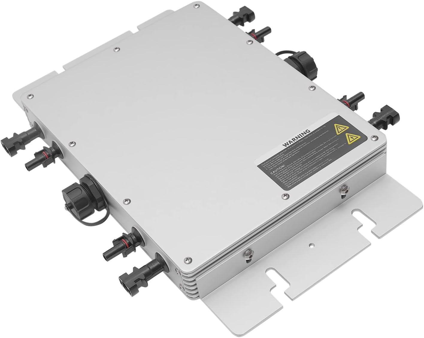 1400W Solar Grid Tie Micro Inverter, 110V Stackable Pure Sine Wave Inverter with 32 bit DSP and LCD Display, IP65 Waterproof for 30V 36V Solar Panel (Silver)