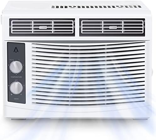 Window Air Conditioner, 5,000 BTUs Smart Window AC Unit with Easy Mechanical Control, Washable Filter, for Small Rooms up to 150 sq. ft. Quiet Operation, 115V