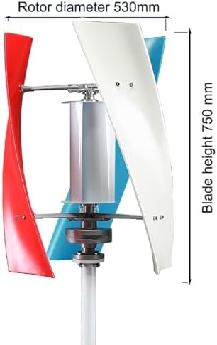 3000W/5000W Vertical Wind Turbine Generator Kit, 12V/24V/48V with 3 Blades, Permanent Magnet for Hybrid Wind & Solar Power Solutions, Efficient Energy Generation