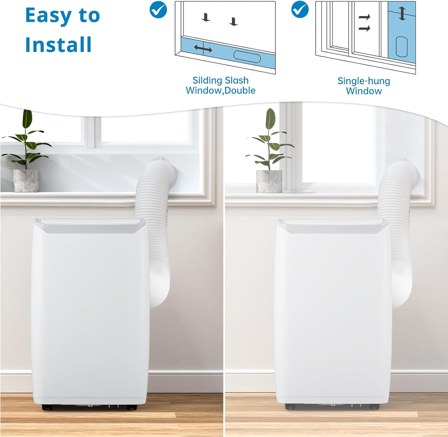 12000 BTU Portable Air Conditioner with Remote Control, Fast Cooling, Quiet Sleep Mode, Timer, Ideal for Rooms up to 550 Sq. Ft.