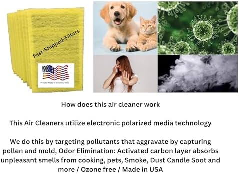 Fast-Shipped-Filters 7 Pack 16x25 Replacement Filter Pads Designed to Fit with MicroPower Guard Air Cleaner Refill Yellow