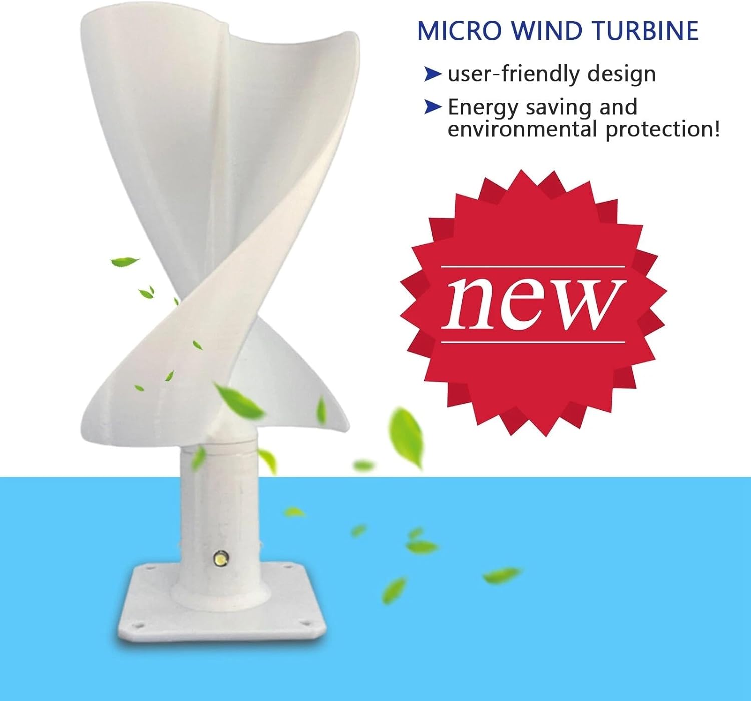 Micro Wind Turbine Generator Teaching Model, DIY Spiral Wind Turbine Generator Ultra-Quiet Design Home Wind Generators For Mobile House Cabin(1PC)