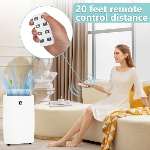 12000 BTU Portable Air Conditioner, 3-In-1 Ac Unit with Fan, Cooling & Dehumidification Modes, Air Conditioners Cool Up to 550 Sq.Ft with 24h Timer & Remote Control