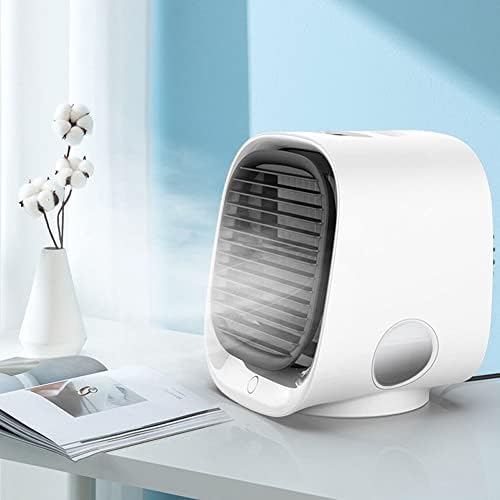 Portable Conditioner Small Personal Evaporative Air Cooler and Humidifier Fan Mini, Green (Color : White)