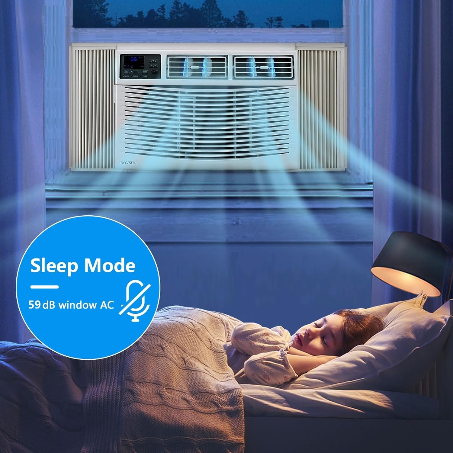 ROVSUN 18000 BTU Air Conditioner Window Unit with Heat, 4-in-1 Window AC Unit Cooler, Heater, Dehumidifier & Fan with Timer, Remote Control & Installation Kit for Rooms up to 1000 Sq. Ft, 208/230V