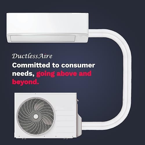 DuctlessAire Insulated Copper Twin Line Set for Ductless Mini Split Air Conditioner and Heat Pump System - Insulation Copper Pipe Coil Tubing for HVAC, AC & More - Universal Cover (25ft, 3/8 x 5/8 in)