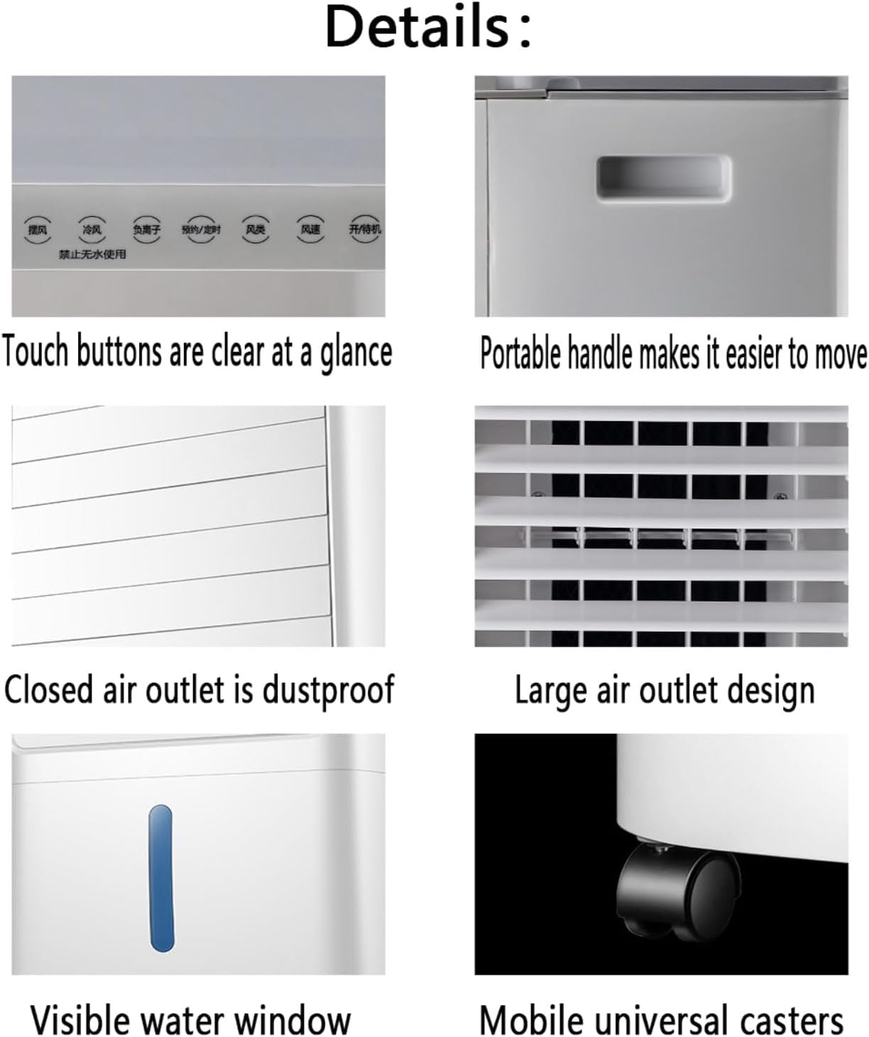 Portable Air Conditioner 3-IN-1 Ultra-Quiet Design Portable AC Unit Cooling Fan with 3 Speeds 60°Auto Oscillation 7H Timer 4 Ice Box Evaporative Air Cooler for Home Office Bedroom Camping