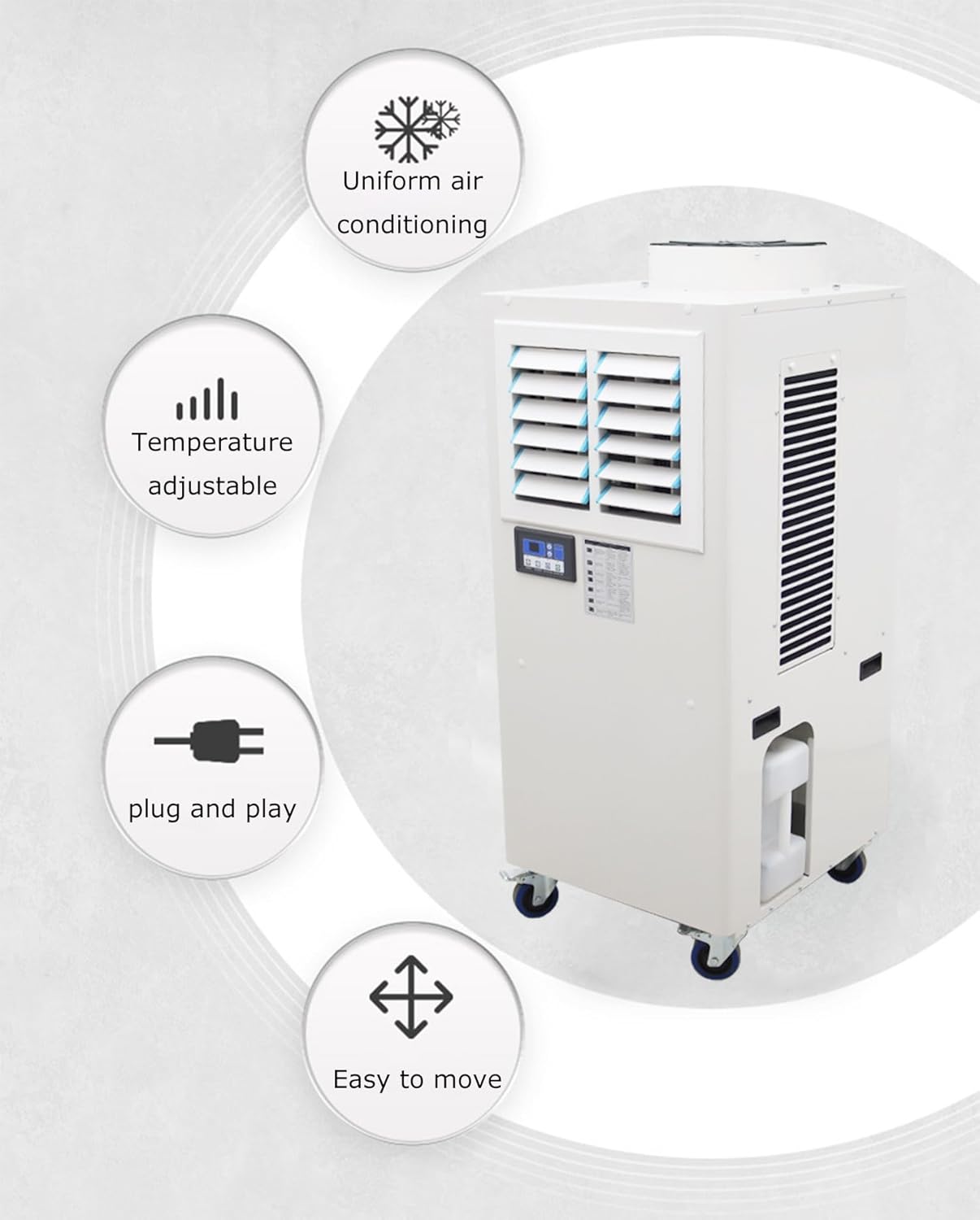 INTSUPERMAI Mobile Industrial Air Conditioners Spot Cooler Air Conditioner Workshop Post Cooling Mobile Air Conditioners Louver Type 220V