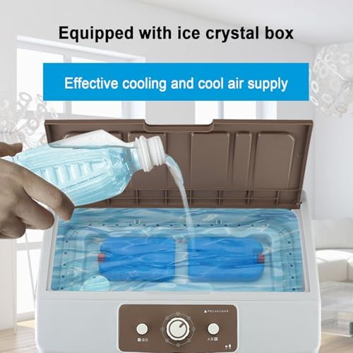 Swamp Cooler, Evaporative Cooler, 4 Ice Box & 12.1 Gal/ 55 L Tank for Long Cooling, 3 Speeds, Portable Cooling AC Fan, 120°Auto Oscillation, for Patio Garage Commercial Use