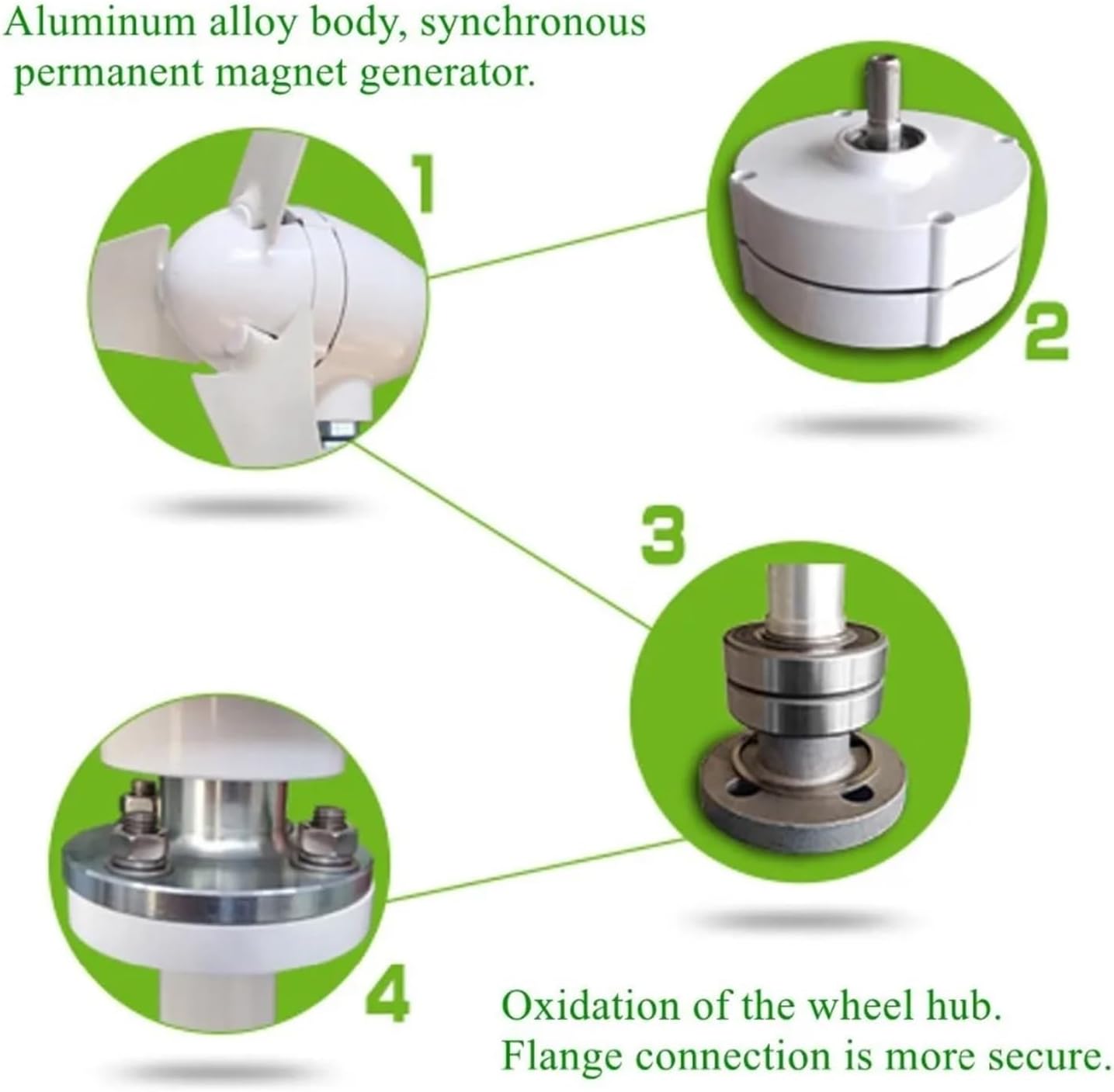 Wind Turbines, 12V Or 24V DC 3 Blades 400W Wind Turbine nerator(24V)