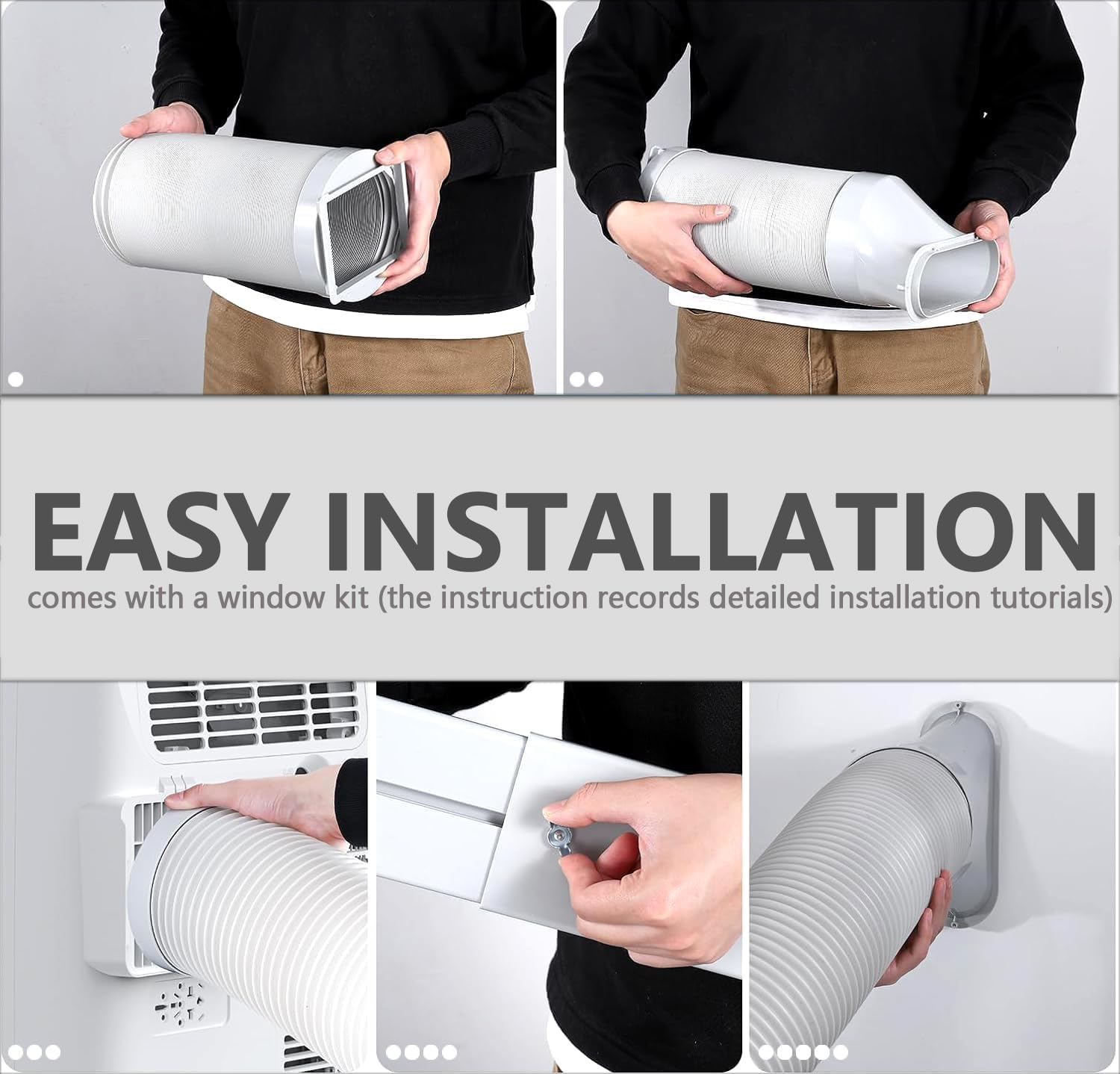 Portable Air Conditioner | 8,000 Btu for Large Rooms Up to 350 Sq. Ft. | 3 Modes, Remote Control, and Installation Kit Included | Ideal for Cooling