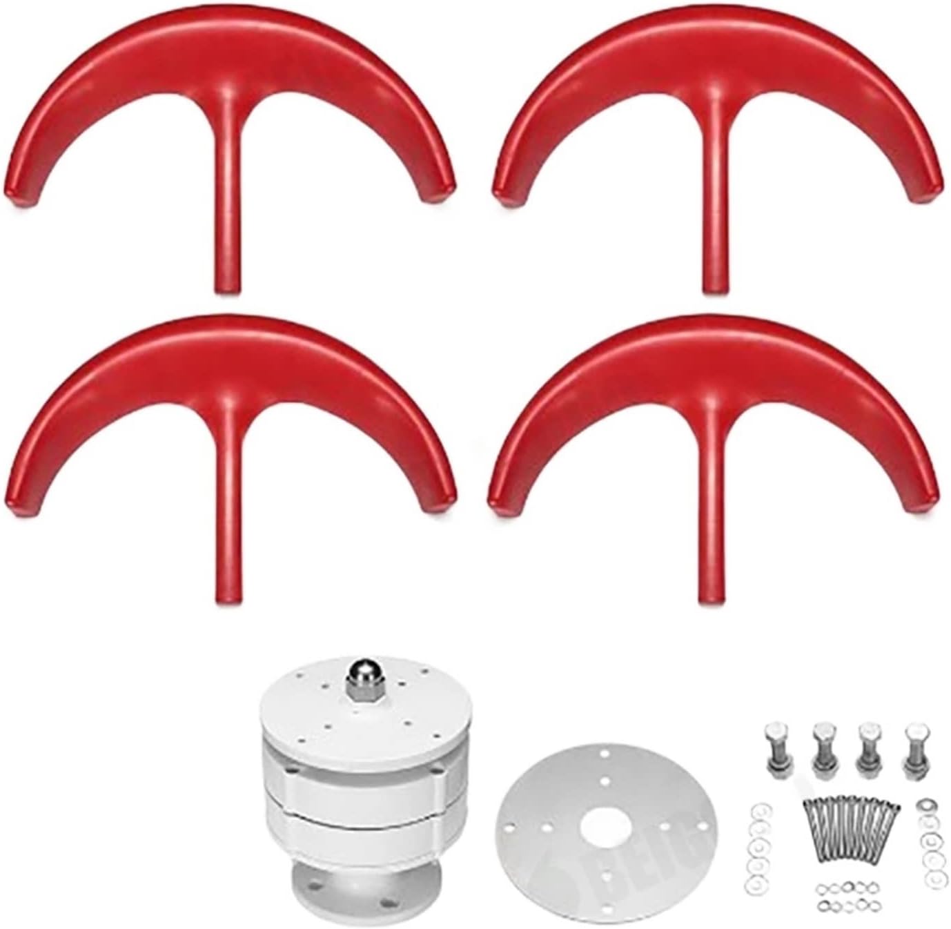 Wind Turbine, 1000W Wind Turbine 12v 24v Vertical Axies Wind Generator Small Windmill Free Energy with MPPT Charge Controller Homeuse(Red,MPPT Controller_12V)