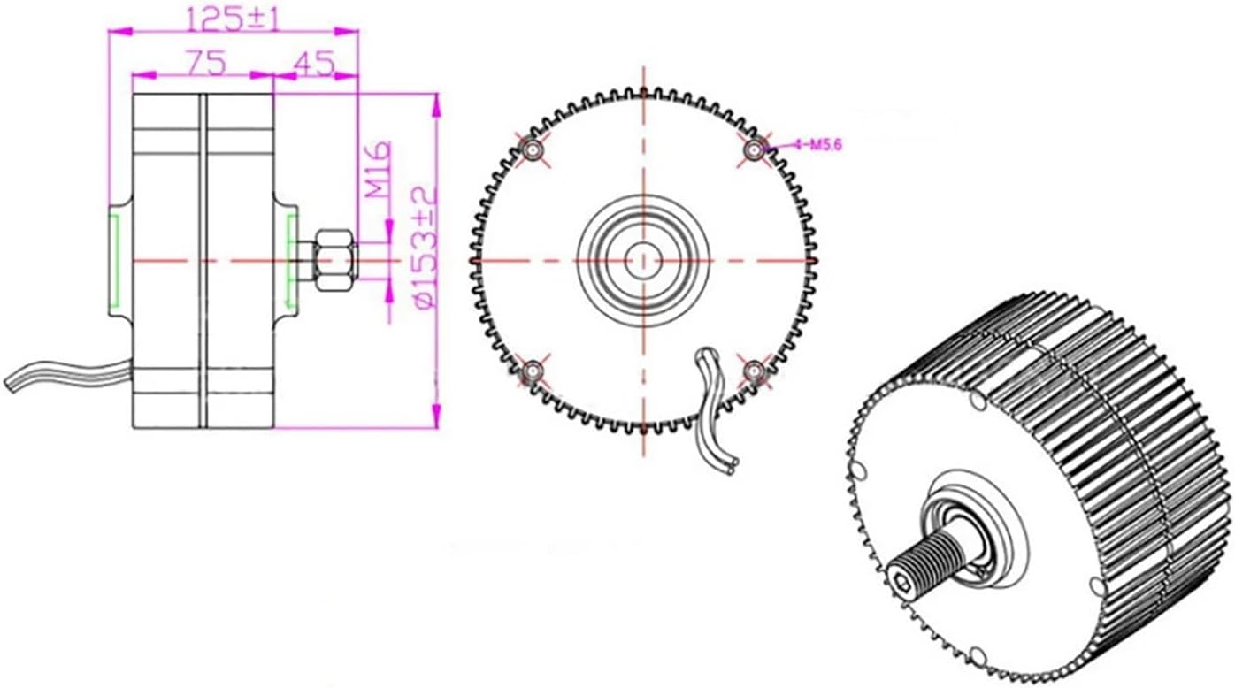 Wind Turbines, 300W 12/24V Low Wind Speed Starting Low RPM Permanent Magnet Alternator Wind Turbine nerator Parts DIY Water nerator Parts(Single Shaft,12V)