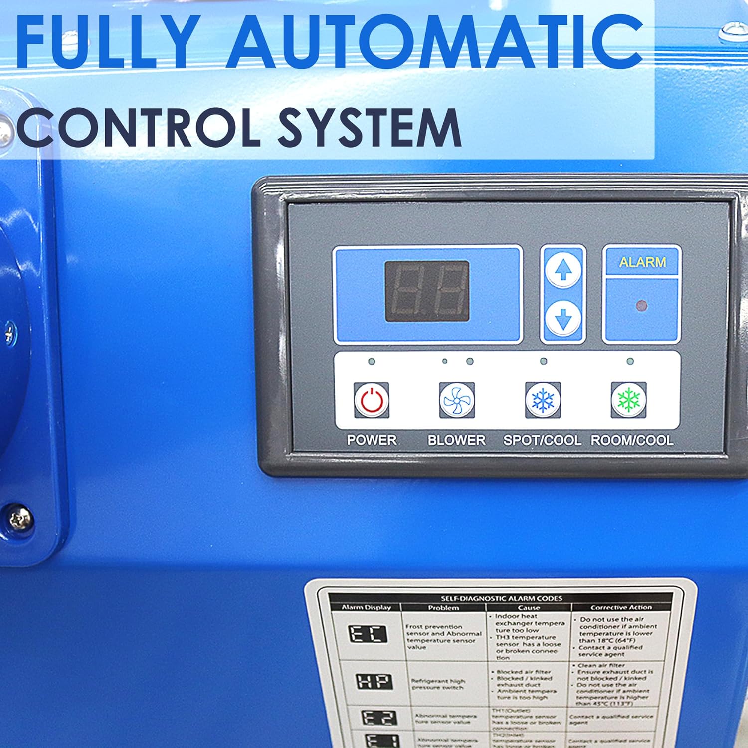 11900 BTU Industrial Portable Air Conditioner Single Nozzle Mobile Spot Cooler with 3.7 Gal Water Tank Automatic Control 480m³/h 220V 1400W