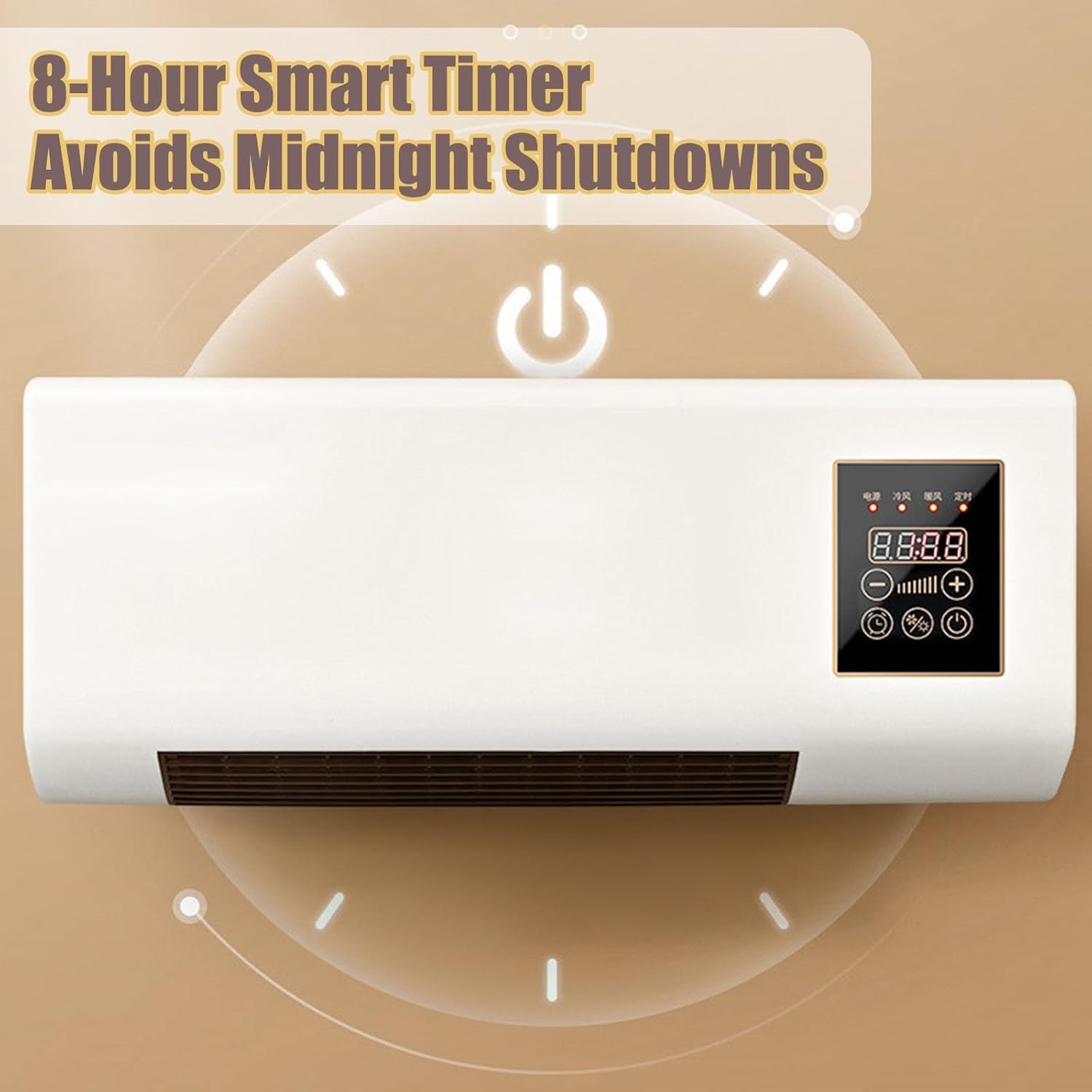 Portable Air Conditioner 2 In1 Mini Wall Mounted Smart Cooling and Heating Air Conditioner Fan for Bedroom Heater AC Unit Heating System Combo for Bathroom Office, RV(White)