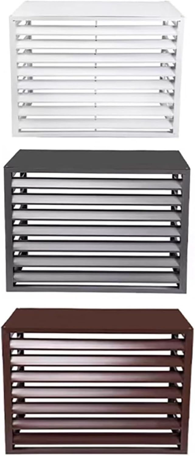 Outdoor Air Conditioner Cover Aluminum, Protective Cover, Trash Can Enclosure Privacy Screen Fence Panels Flower Stand Condenser Pool Equipment Enclosure, Ac Fence For Outside Unit ( Color : White ,