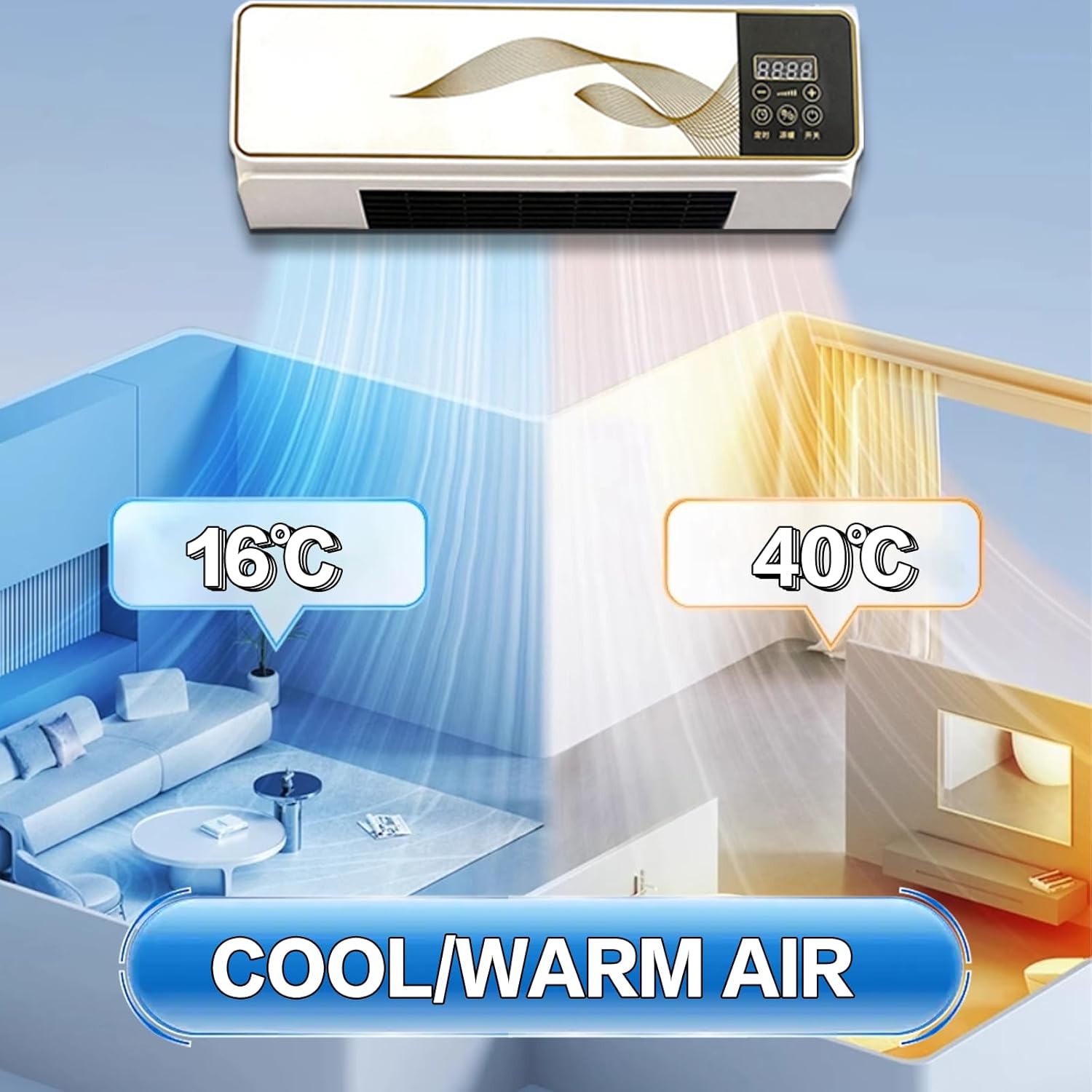 Climafy Air Conditioner,Portable Air Conditioner Split Max,Fast Cooling & Heating,No Install,Wall Mounted Air Conditioner with Remote Control for Home, Office(White,US Standard 110V)