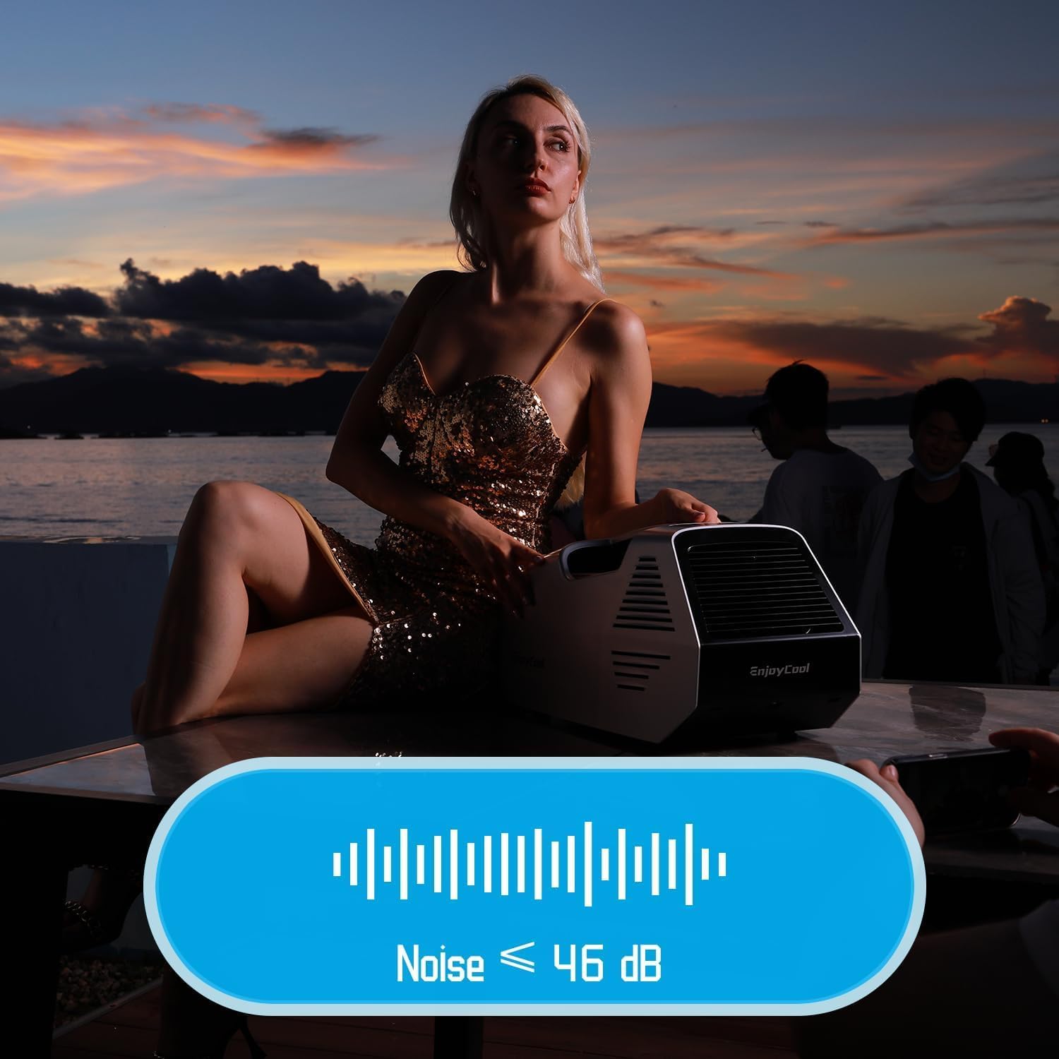 Portable Air Conditioner for Camping, 2380BTU Tent Air Conditioner for Camping 240W Camping Air Conditioner Low Power Consumption Indoor Outdoor for Tent Car Van Life (Yellow 2)