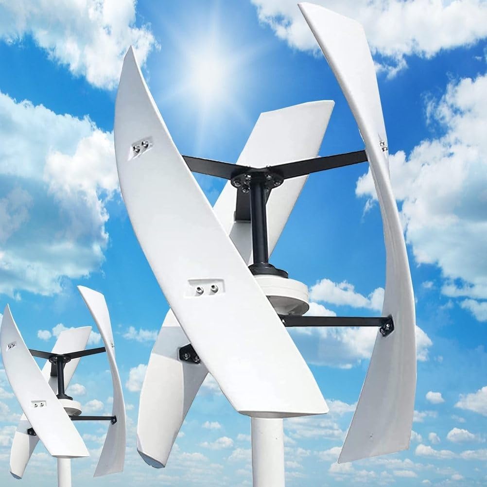 Wind Turbine Generator Kit, 9000W Portable Vertical Helix Wind Power Turbine Generator, 3 Blade Wind Generator Kit