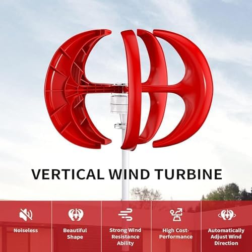 12000W Vertical Wind Turbine Generator Kit, 3 Phase AC Permanent Magnet, 12V/24V/48V/110V/220V, Low Wind Speed Start, 5 Blades, Home/Boat/Motor Home, Controller Included, White