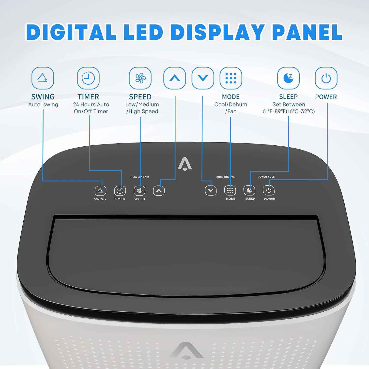 14,000 BTU 3-in-1 Portable Air Conditioner with Window Kit, Cools up to 750 Sq.Ft, 75-Pint Dehumidifier, 51db Ultra Quiet, 4-Way Airflow Remote Control, For Living room