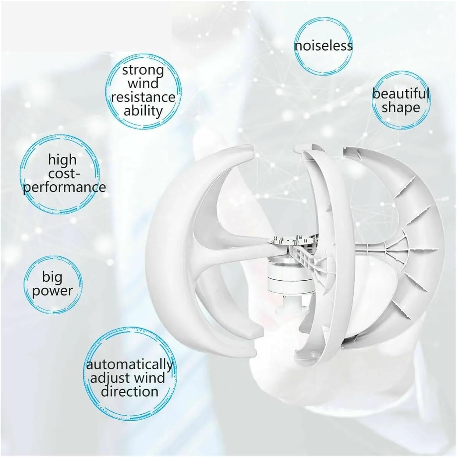 8000W 12V 24V Vertical Axis Wind Turbines Generator with Controller Lantern 5 Blades Motor Kit for Home Hybrids Streetlight Industrial Energy(12V)