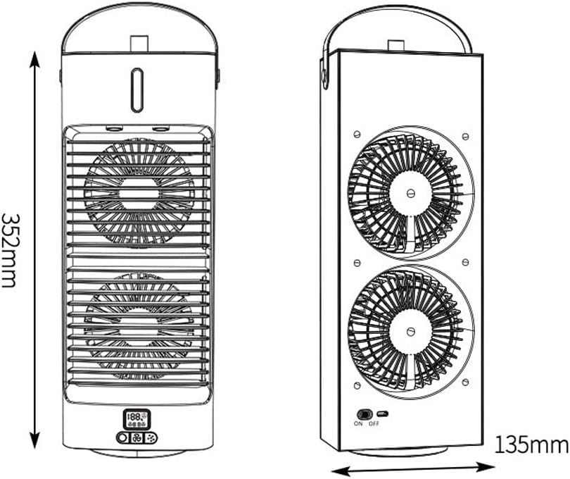 Portable Air Conditioner Cooling Fan, Evaporative Air Cooler for Room, 3 Wind Speed, 4000mAh Battery Powered & USB Rechargeable Mini Air Conditioner for Room Camping Car Office (Color : White