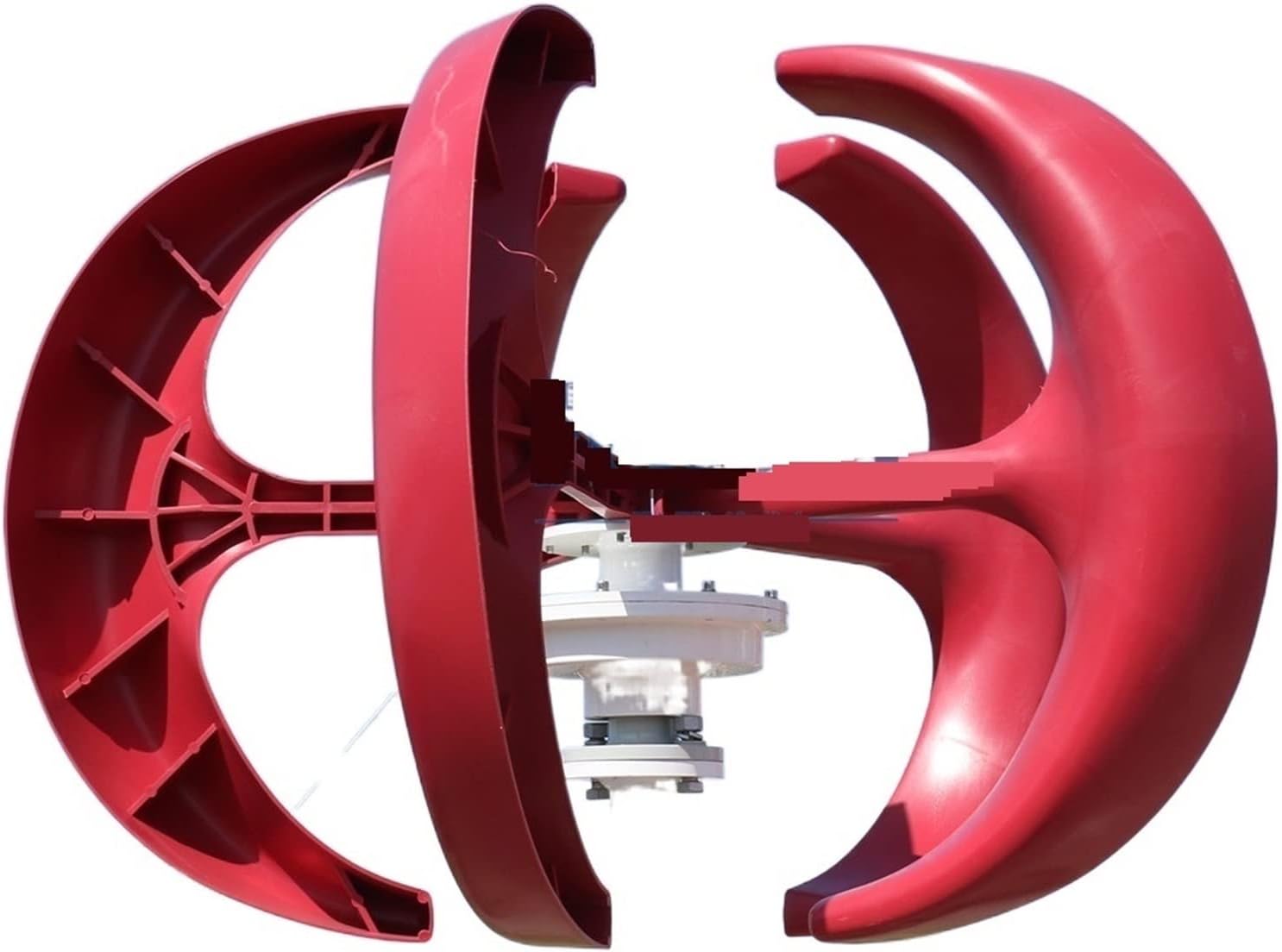 Wind Turbine, 4000W 5 Blades Vertical Axi Wind Turbines Generator Lantern 12V 24V Motor Kit Electromagnetic for Home Streetlight Use(White,12V)