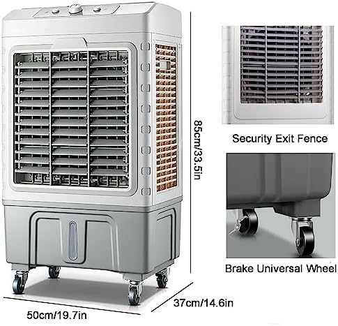 PINNKL Portable Air Conditioners,3-IN-1Evaporative Air Cooler with Remote Control, Oscillation Swamp Cooler and Humidification, 7.5 Hour Timer