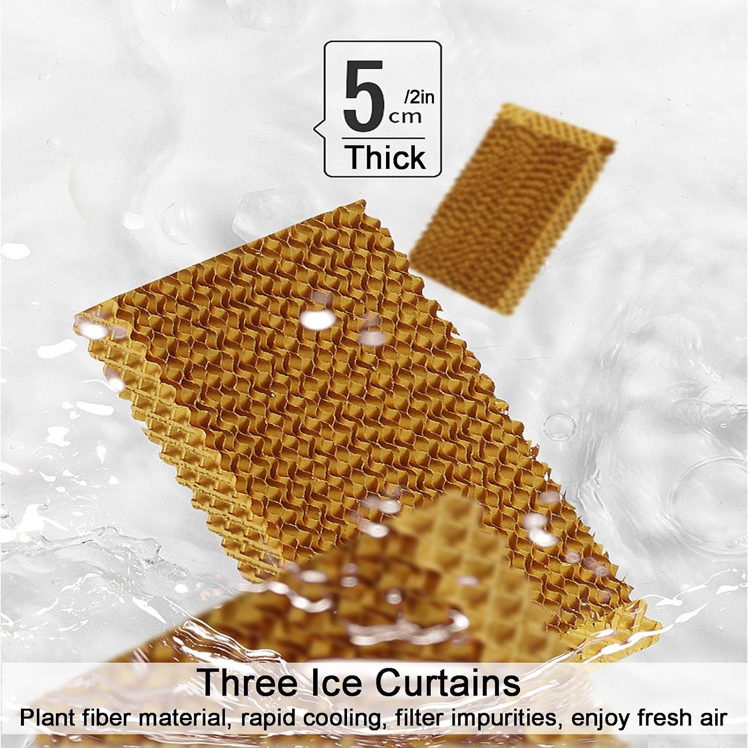 Swamp Cooler Air Conditioner, Portable Evaporative Air Cooler with 3 Speeds, Portable Ac with 5.5 Gal Tank for Patio Garage Commercial