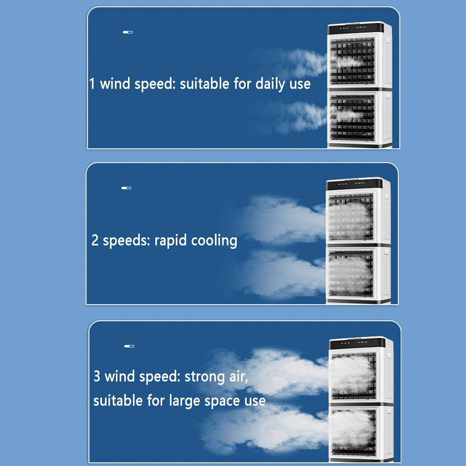 Cooling Fan/ Evaporative Air Cooler with Remote, Portable Air Conditioners Fan, Swamp Cooler with 14L Tank, 3 Speeds, 12H Timer, Tower Fan for Room Office Garage Indoor Outdoor Use(95cm(37.4in))