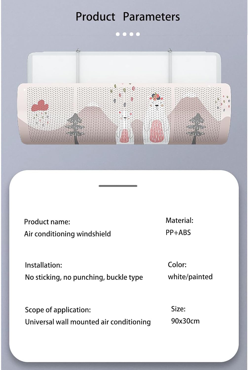 Air Conditioner r Wall-Mounted Air Conditioner Wind Shield Adjustable Wind r for Living Room, Study Room, Bedroom (006 90x30cm)