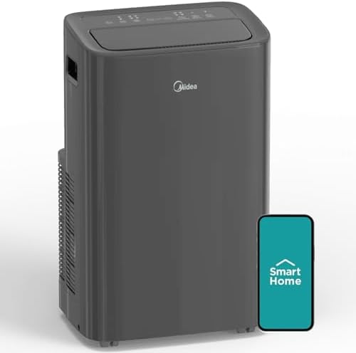 Midea 10,000 BTU DOE Smart Portable Air Conditioner with Heat, For Spaces up to 450 sq. ft., Alexa & Google Assistant Compatible, 24-hour Timer MAP10HS1XWGR-T