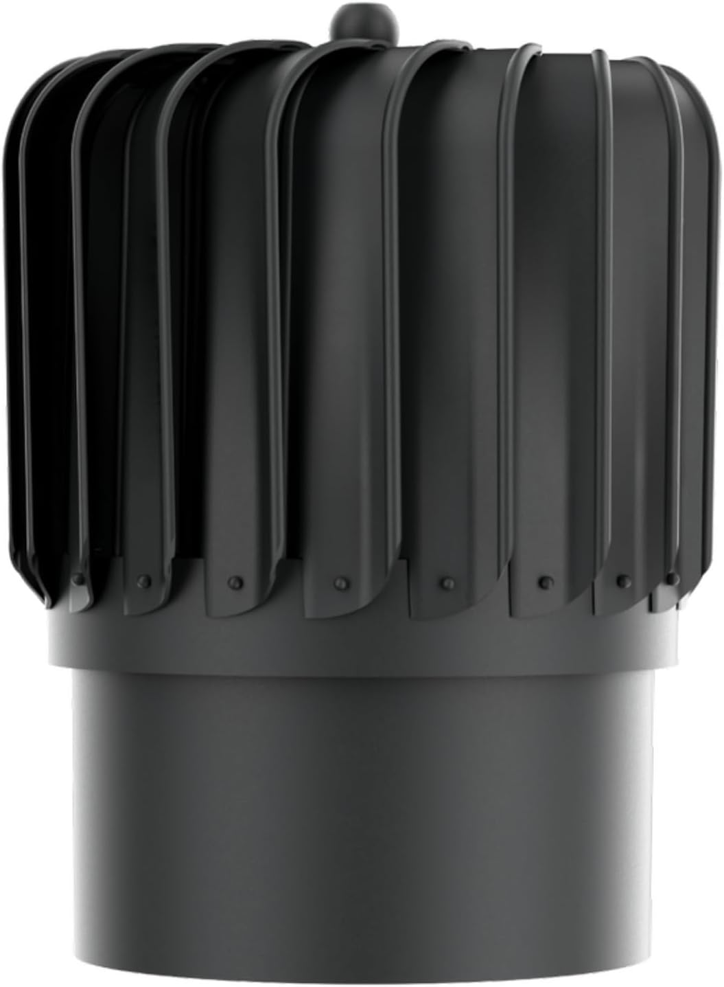 ROOFIVENT IVENT Turbo 8 inch ROOF Oblong Wind Turbine Exhaust Cowl/Black/UV Stable Polypropylene/High Performance Durable Turbine with Built in Spirit Level