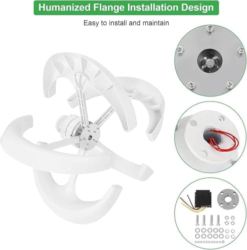 500W 1000W Vertical Wind Turbine Generator Kit, 5 Blade DC 12V/24V Renewable Energy Solution for Home Electricity Production, Eco-Friendly Wind Power System